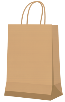 Bolsa de papel para compras con manija retorcida